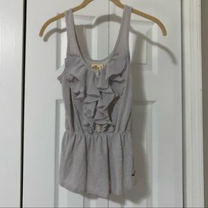 Hollister ruffle front tank top